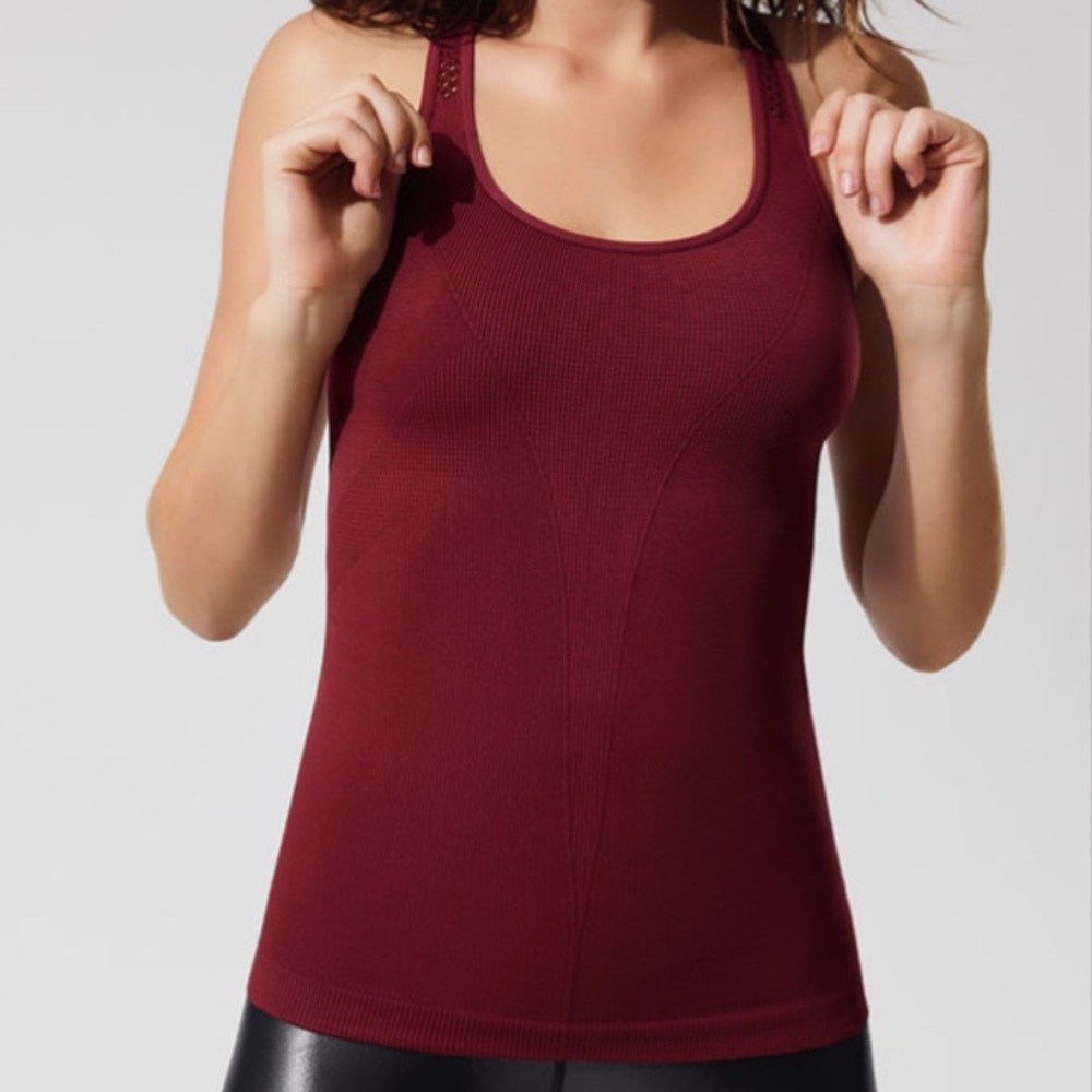 Alala Seamless Racer Tank in Berry